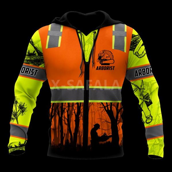 

men's hoodies & sweatshirts arborist lumberjack 3d print spring autumn hoodie man women harajuku outwear zipper pullover sweatshirt cas, Black