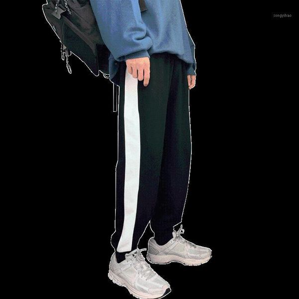 

autumn winter jogger pants men elastic waist sweatpants sport trousers mens fashion causal knitted loose harem men's, Black