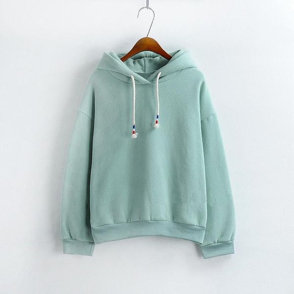 

women's hoodies & sweatshirts spring hoodie sweatshirt candy-colored long-sleeved casual solid color loose top, Black