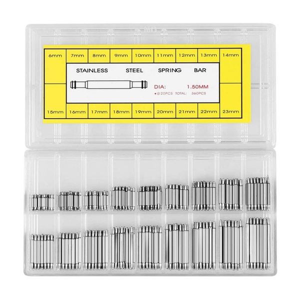 

repair tools & kits 360pcs 6-23mm practical watch steel spring bars stainless strap link pins sets