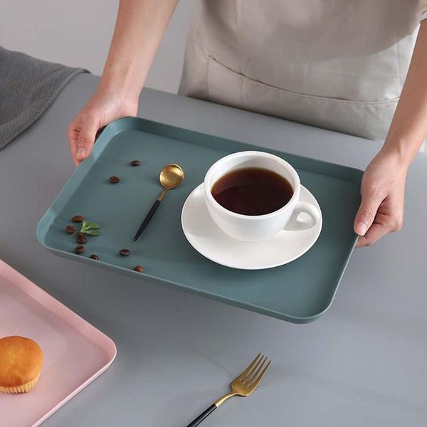 

dishes & plates exquisite creative multi-function rectangular plastic serving tray home kitchen fruit dessert tableware organizer