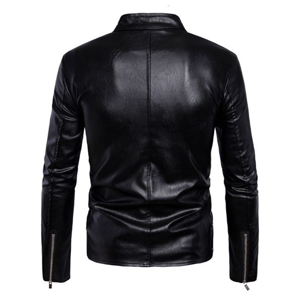 

men's suits & blazers pyjtrl men's leather jacket multi-zipper black afx9, White;black