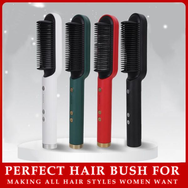 

electric hair brushes professional straightener tourmaline ceramic curler brush comb straighteners curling iron styler tool