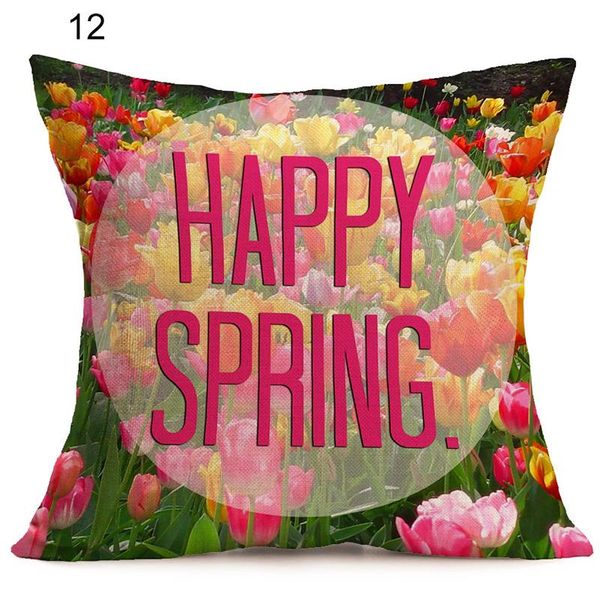 

pillow case hello spring decorative linen cases waist square 43x43cm cover home