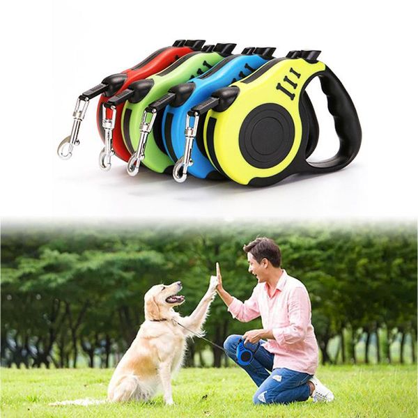 

/ 5m dog leash automatic retractable nylon rope cat lead can extend puppy walking running roulette durable collars & leashes