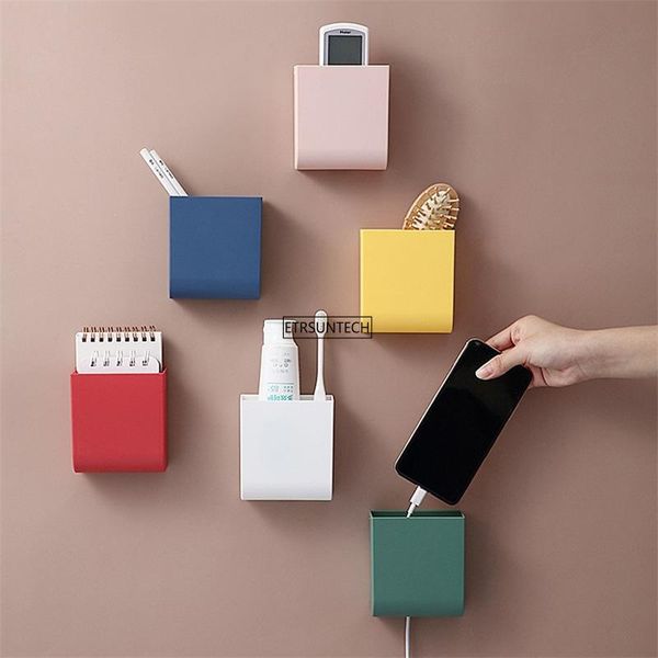 

hooks & rails 50pcs wall mounted organizer storage box remote control air conditioner case mobile phone plug holder stand container