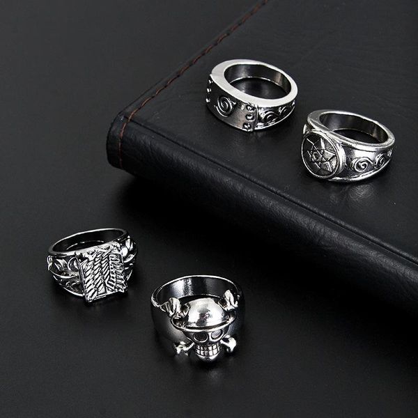 

cluster rings fashion tokyo anime for women men vintage stainless steel ring aesthetic punk cosplay accessories jewelry, Golden;silver
