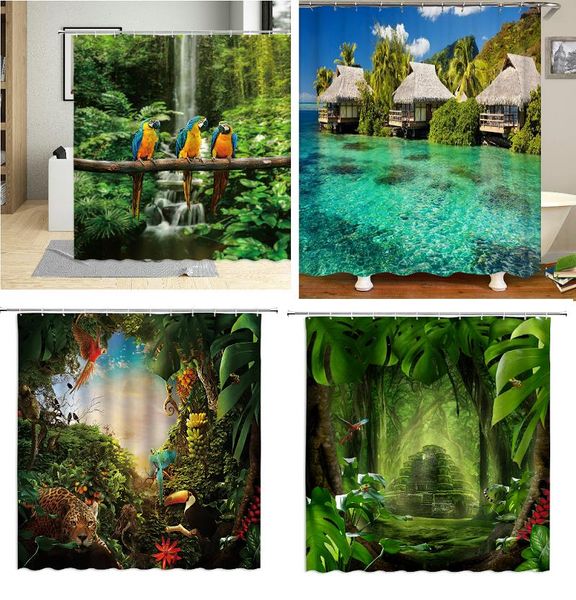 

shower curtains natural scenery curtain bathroom for kitchen set