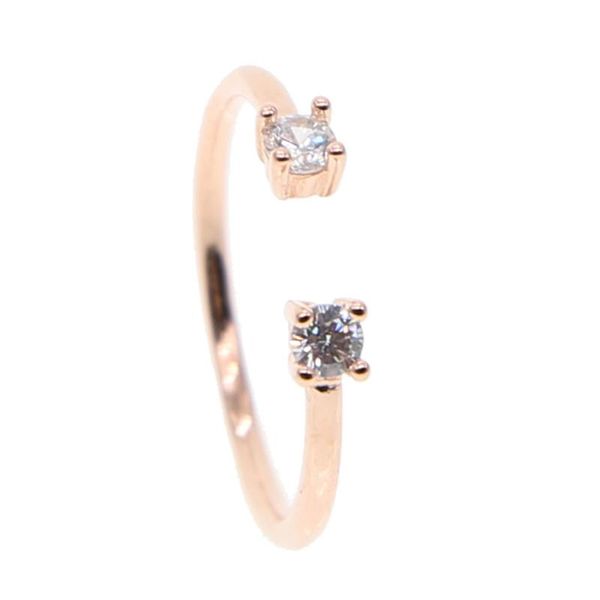 

wedding rings mini design delicate opening double cz clear austrian crystal small thin ring 925silver for women girl tiny adjust, Slivery;golden