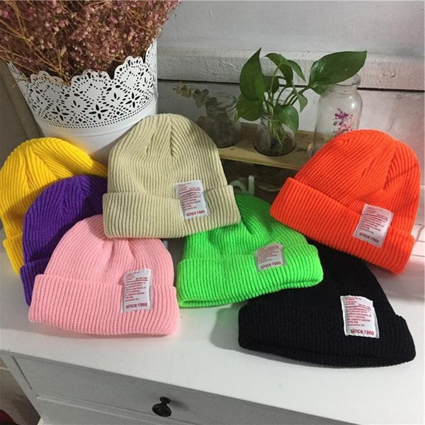 

beanies 8 colors winter hat women men knitted warm soft trendy wool beanie elegant all-match
