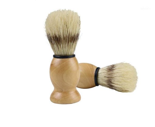 

wholesale-2021 arrivlal shaving brush perfect shave barber hard wood handle badger hair salon tool 1