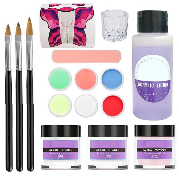 

nail art kits 6-color set with crystal nails extended butterfly paper tray tool portable and safe to