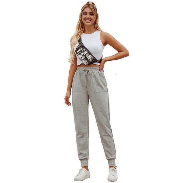

women's pants & capris women solid high waist long fashion casual streetwear sweatpants woman plus size trousers joggers pencil f0br, Black;white