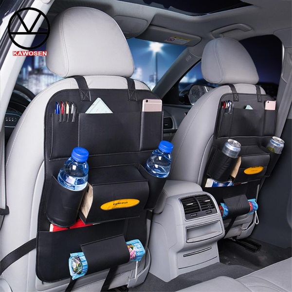 

car organizer kawosen seat back bag backseat chair storage pocket box travel pu leather stowing tidying sbcb09