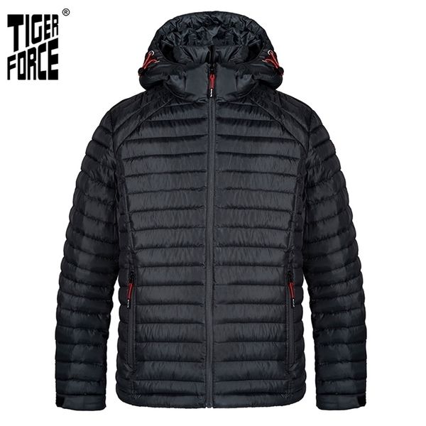 

tiger force men's spring jacket brand dark gray casual warm outdoor zipper men parkas windproof 50628 211129, Black