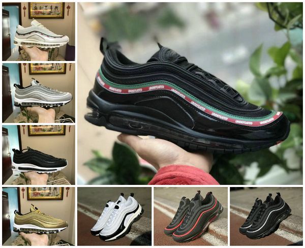 

Chaussures 97 OG Triple White Black Mens Outdoor Running Shoes 97s Bred Undftd UNDEFEATED Sliver Bullet Metalic Gold Olive Men Women Designe