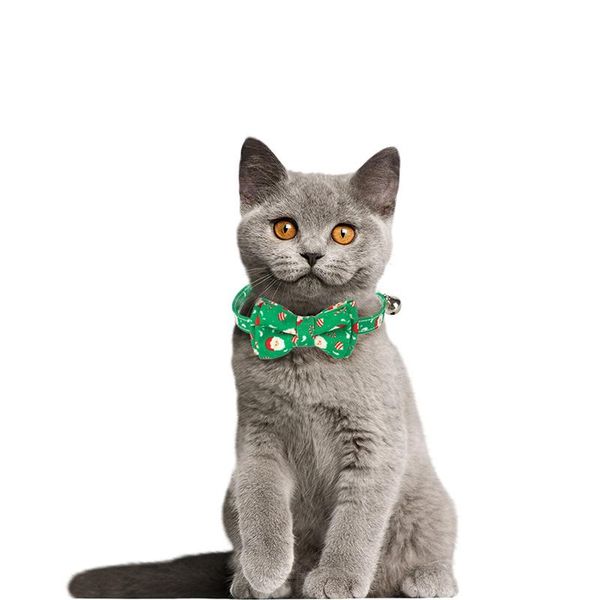

cat collars & leads adjustable christmas collar breakaway with cute bow tie and bell for kitty pet products tb sale