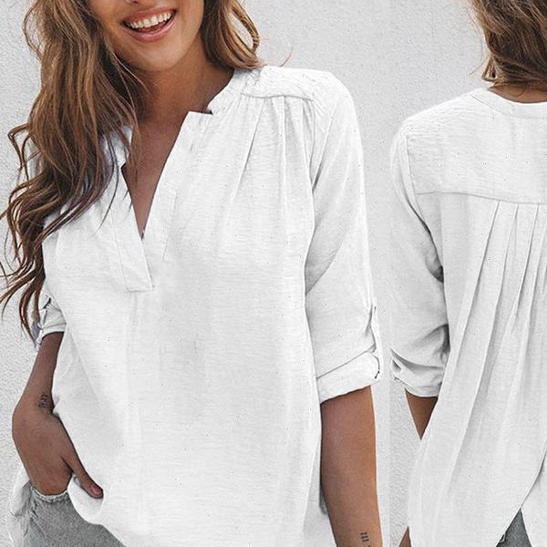 

and feminine long sleeve women shirt casual white turn down collar ol style loose