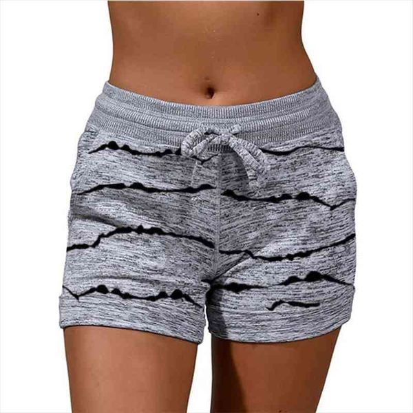 

womens summer casual shorts ladies stripe print sports shorts lace up run bike casual loose pockets s-5xl, White;black