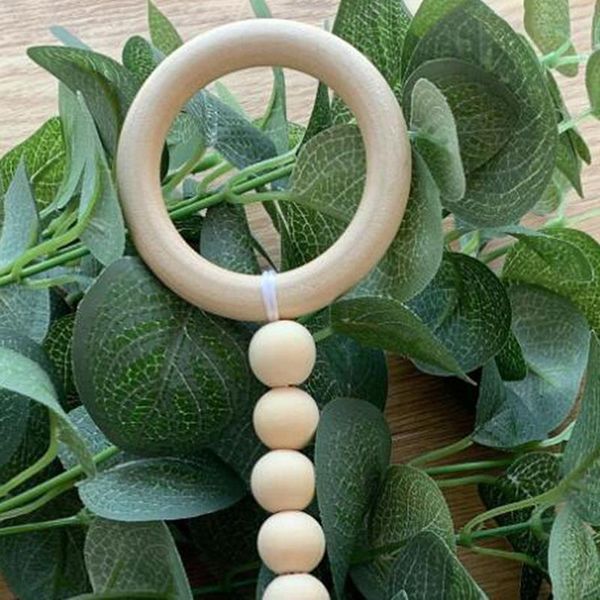 

decorative objects & figurines handmade woven wall hanging home decor macrame wooden boho baby teether cotton cord wood teething toy shower