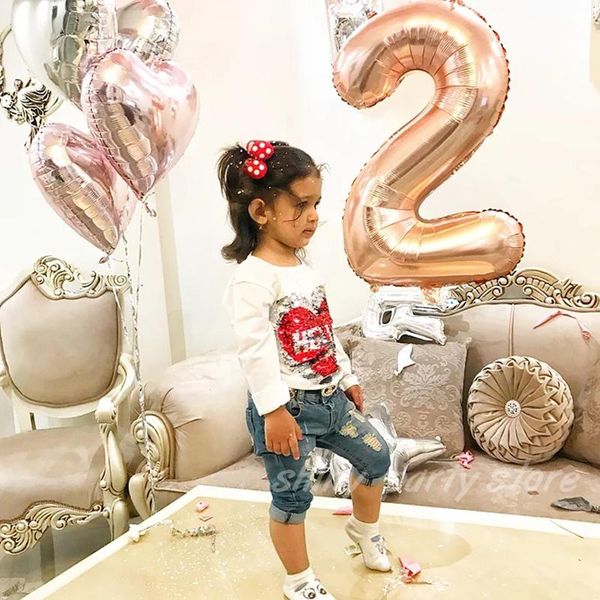 

party decoration giant digital baloon baby birthday aluminum helium balloons anniversary celebration scene layout festival decor