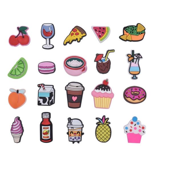 

cartoon pvc shoe charms shoes buckles boy girls fit bracelets croc jibz gardenshoe accessories wristband bukle kids gift, White;pink