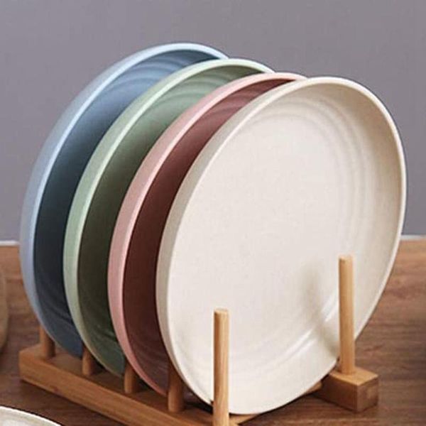 

dishes & plates 8 inch 4pack lightweight wheat straw -dishes and sets kids children toddler dinner 1293
