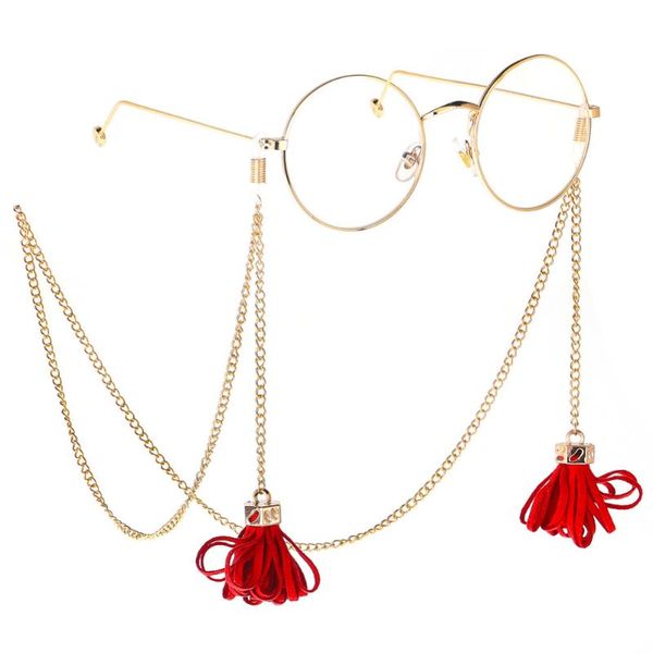 

sunglasses cases & bags fashion glasses chain red tassel bohemia pendant necklace jewelry eyeglasses reading lanyard cord rope