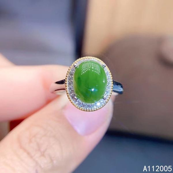 

cluster rings kjjeaxcmy fine jewelry 925 sterling silver inlaid natural gemstone jasper female ring elegant support detection, Golden;silver