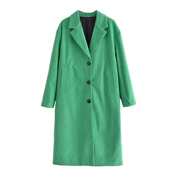 

women's wool & blends sherouse women fashion green single breasted oversize coat vintage v-neck long sleeves female winter warm coats, Black