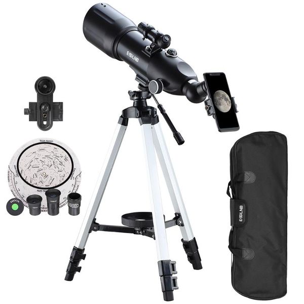 

telescope & binoculars telescopes for adults kids astronomy beginners 80mm astronomical with 10x phone mount refractor tripod