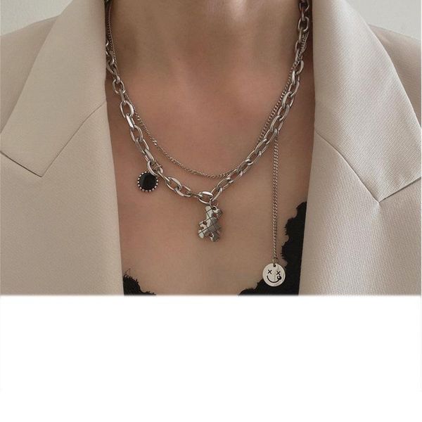 

chains necklace 2021 wholesale goth jewelry letter cuban link chain, Silver