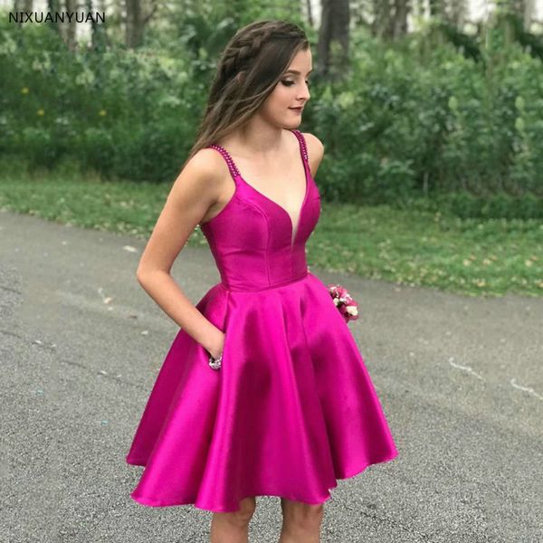 

party dresses elegant satin short prom spaghetti backless girls graduation gown plus size homecoming ur4e, White;black