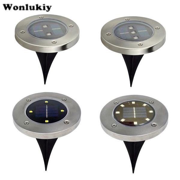 

solar lamps 1pcs 2/3/4/8 leds energy saving lamp waterproof underground lawn buried night light garden stair decor emergency