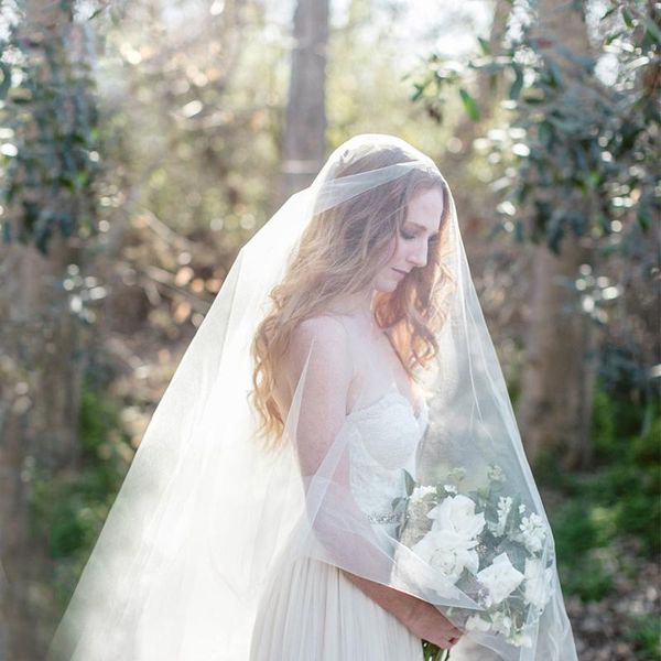 

bridal veils elegant white ivory one layers without comb cut edge soft net wedding veil accessories veu de noiva, Black