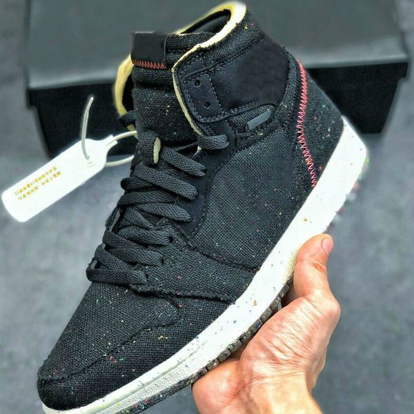 

1 high 1s crater boots shoes men black environmental recycling shoe sports sneakers mens strainers us7-11