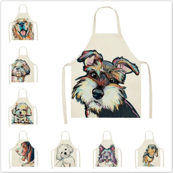 

aprons dog pattern beauty linen apron ladies baking kitchen cooking men's cafe