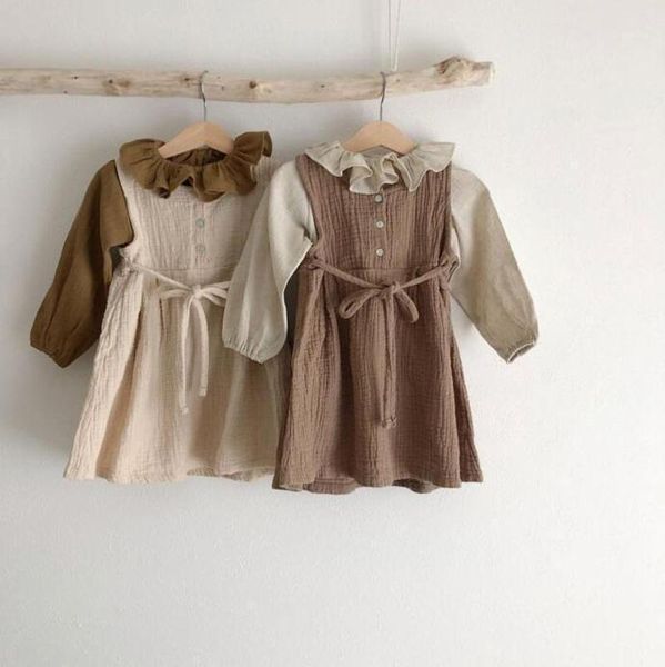 

yoga outfit autumn linen girl sleeveless cotton dress lace up nvbao princess skirt