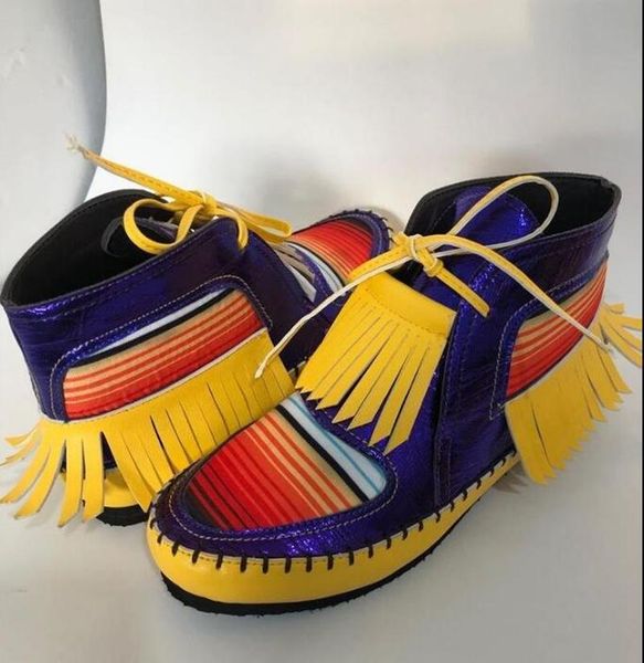 

boots women ankle flats autumn pu leather lace up tassels deco british shoes gladiator booties woman mujer zapatos d1868, Black