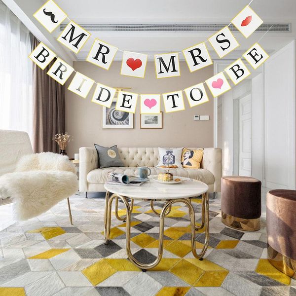 

party decoration mr mrs rustic garland wedding hanging groom bride to be banner bachelorette bridal shower supplies