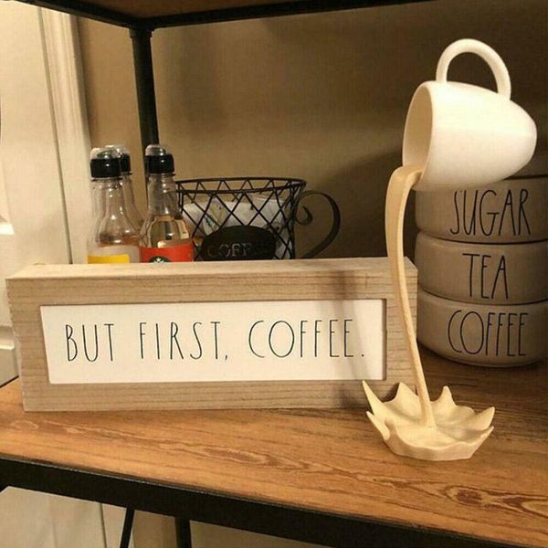 

mugs 2pcs floating coffee cup sculpture kitchen decoration pouring spilling splash home decor figurines creative mug 2021