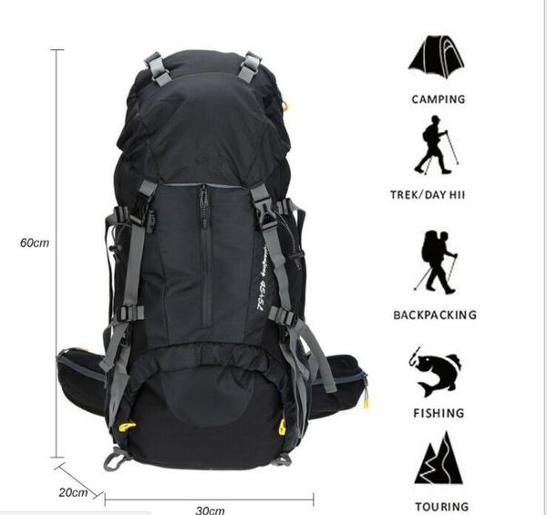

backpack 1 piece 70 l waterproof rucksack trekking bag schoolbag + anti rain cover