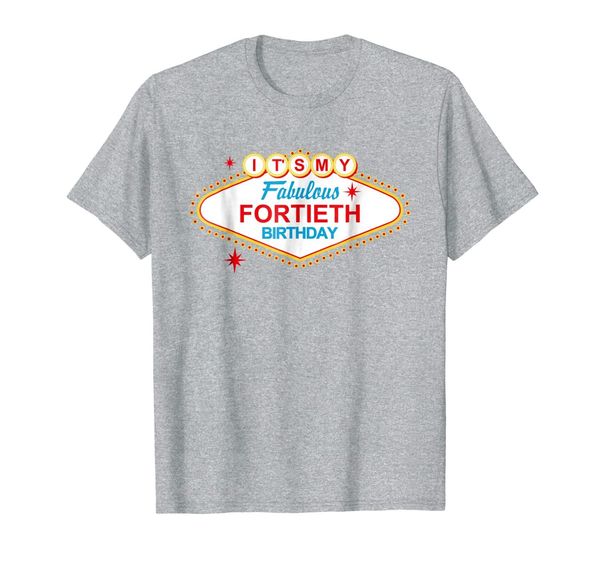 

las vegas fabulous 40th birthday casino t-shirt, White;black