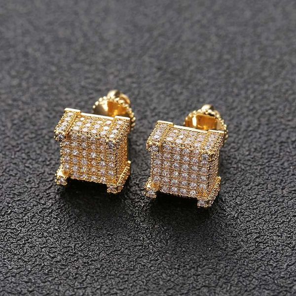 

mens earrings fashion jewelry piercing korea vintage zircon bling hip hop style bijouterie gift wholesale stud, Golden;silver