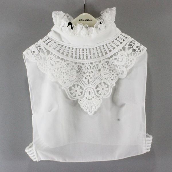 

bow ties elegant lace stand fake collar for women hollow detachable collars false removable half shirt blouse tie, Black;gray
