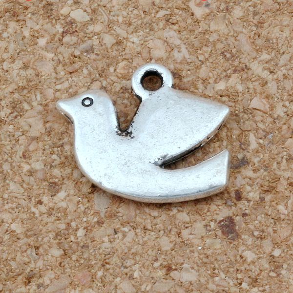 

100pcs antique silver peace dove bird charms pendants for jewelry making, earrings, necklace diy accessories 17x13.5mm a-250, Bronze;silver