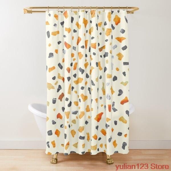 

terrazzo sun light shower curtain bath curtains bathroom for bathtub bathing cover extra large wide 12pcs hooks