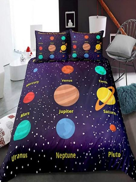 

bedding sets cartoon solar system comforter cover set kids teens boys duvet men pattern quilt