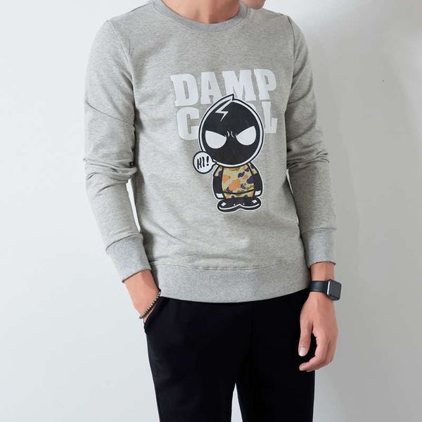 

& men's sweatshirtsmen's hoodies sweater spring and autumn pullover korean cartoon print casual student sportswear, Black