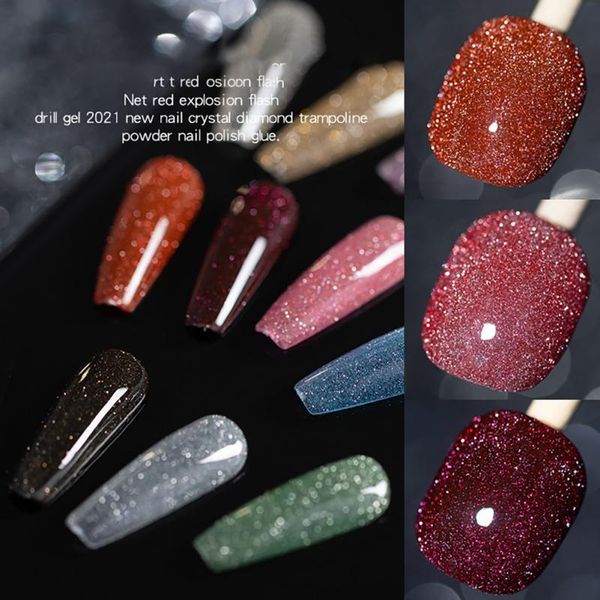 

nail gel glitter polish fall winter color semi permanent hybrid for base coat soak off uv led diy art 7ml tslm1, Red;pink